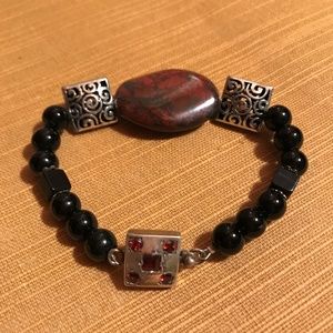 Red Jasper with Sterling Silver Box Clasp